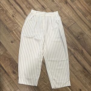 Babaton Cream Striped Ankle Pants
